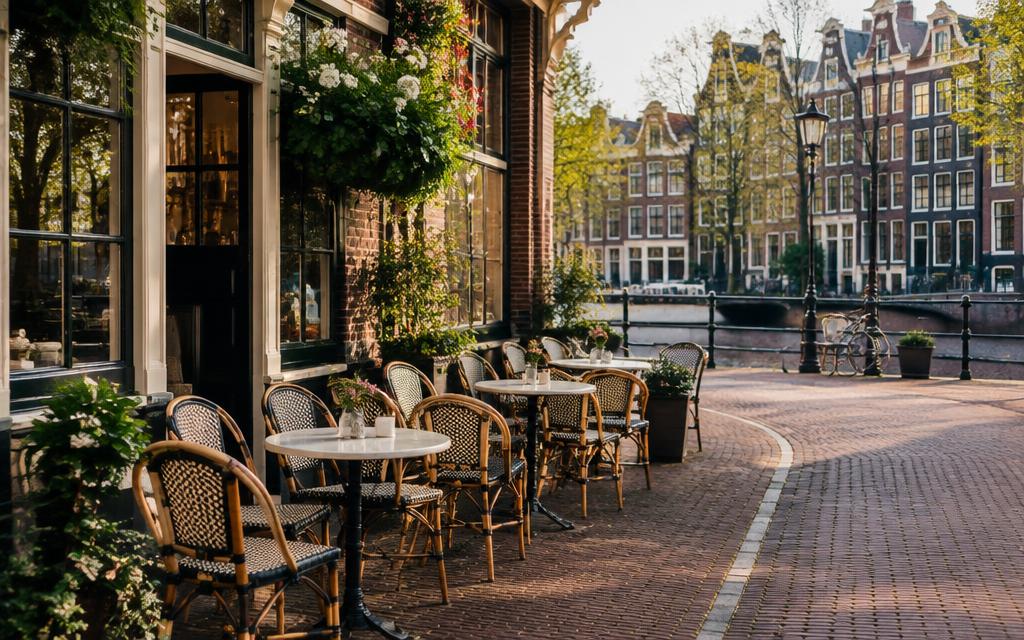 Brasserie De Laegt: terras van een lunchroom aan de gracht