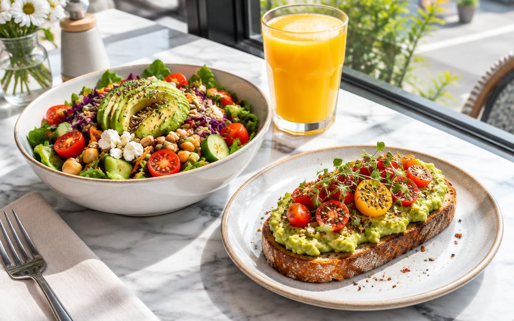 Bonheur by Lust: salade en avocadotoast bij het raam