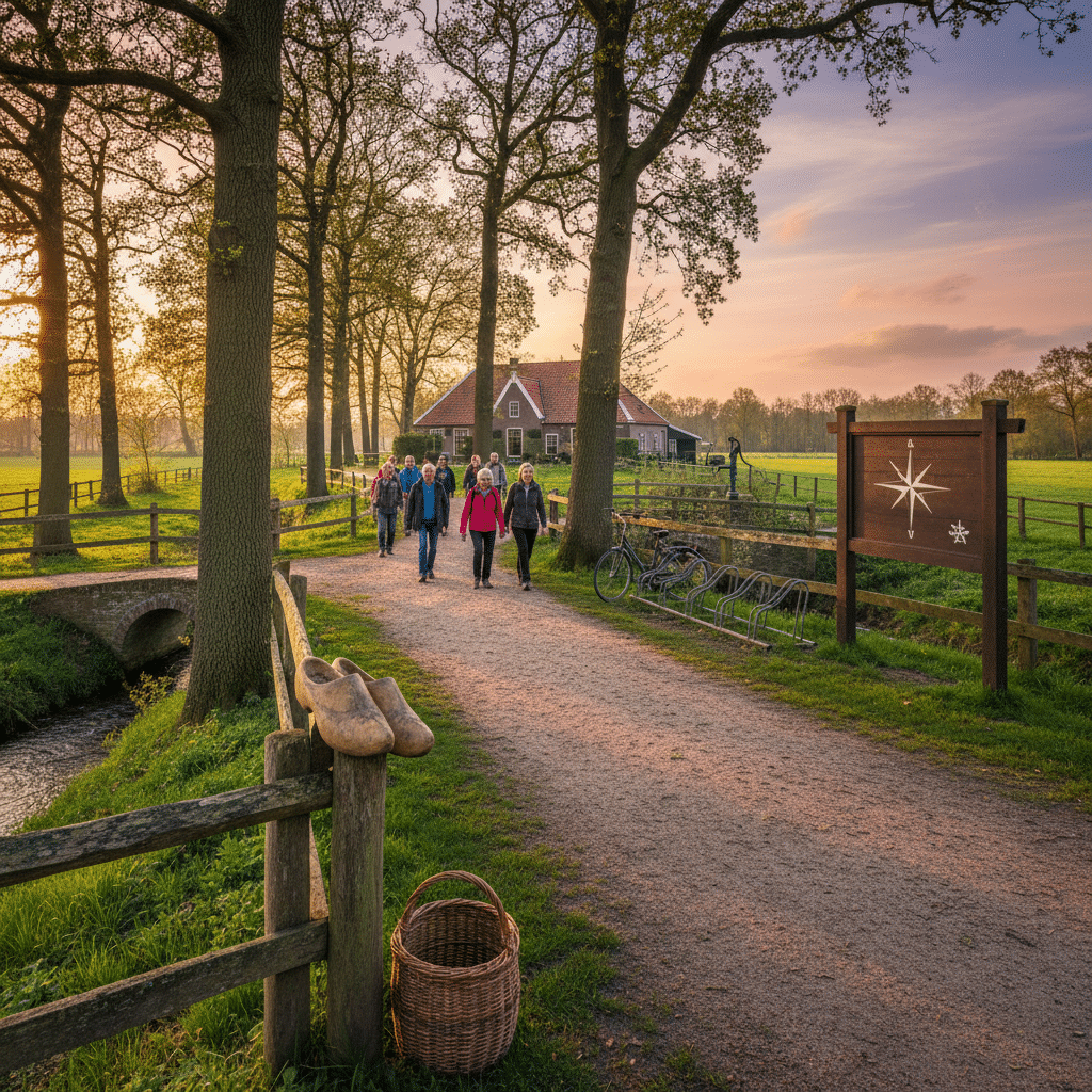 Hoe bereik je de klompenpaden en overige faciliteiten