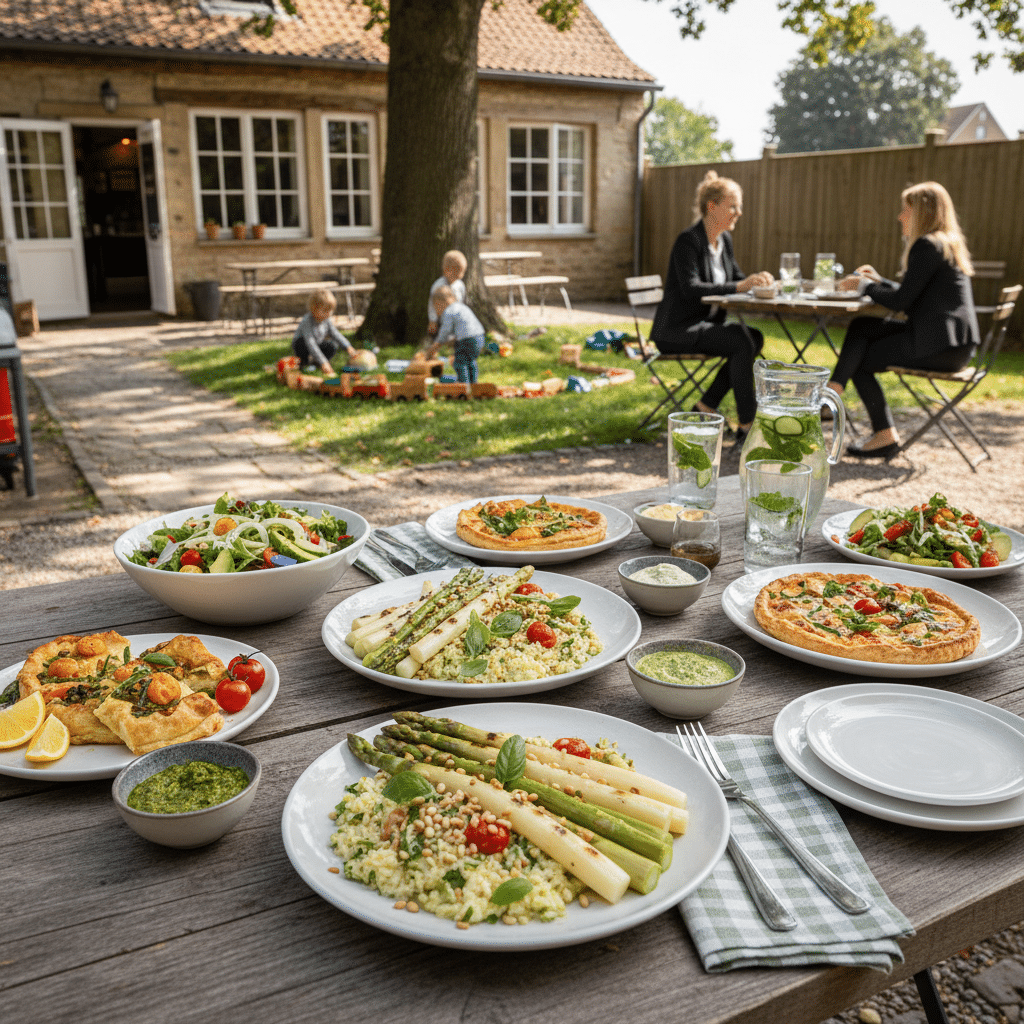 Vegan en vegetarische Lunchgerechten met Asperges
