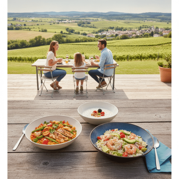 lunchgerechten met rijst